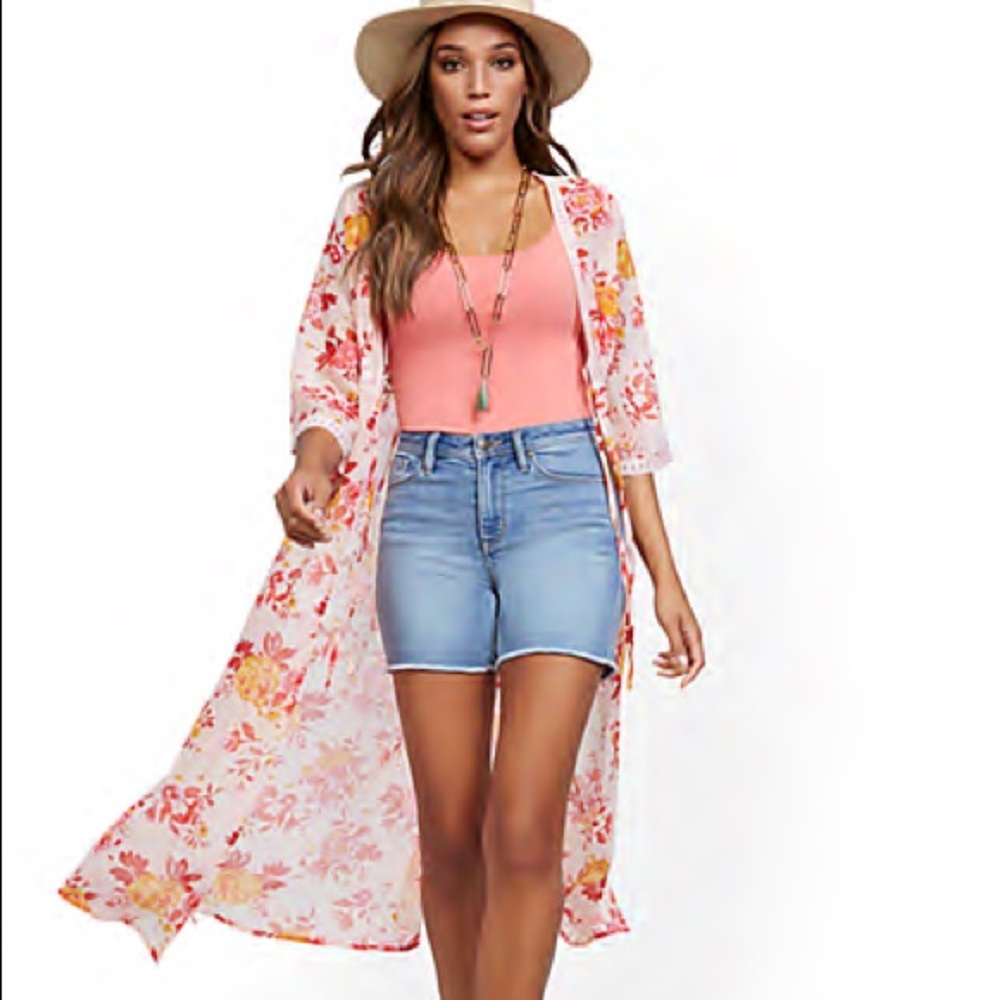 ISO: New York & Co. Short Sleeved Duster Cardigan